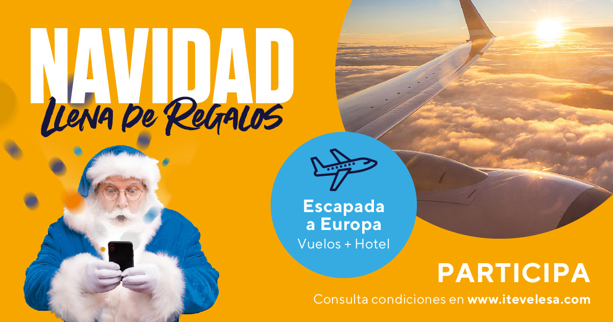 ¡Entra en las redes sociales de Red Itevelesa y descubre como ganar un viaje con hotel a un destino sorpresa por Europa!